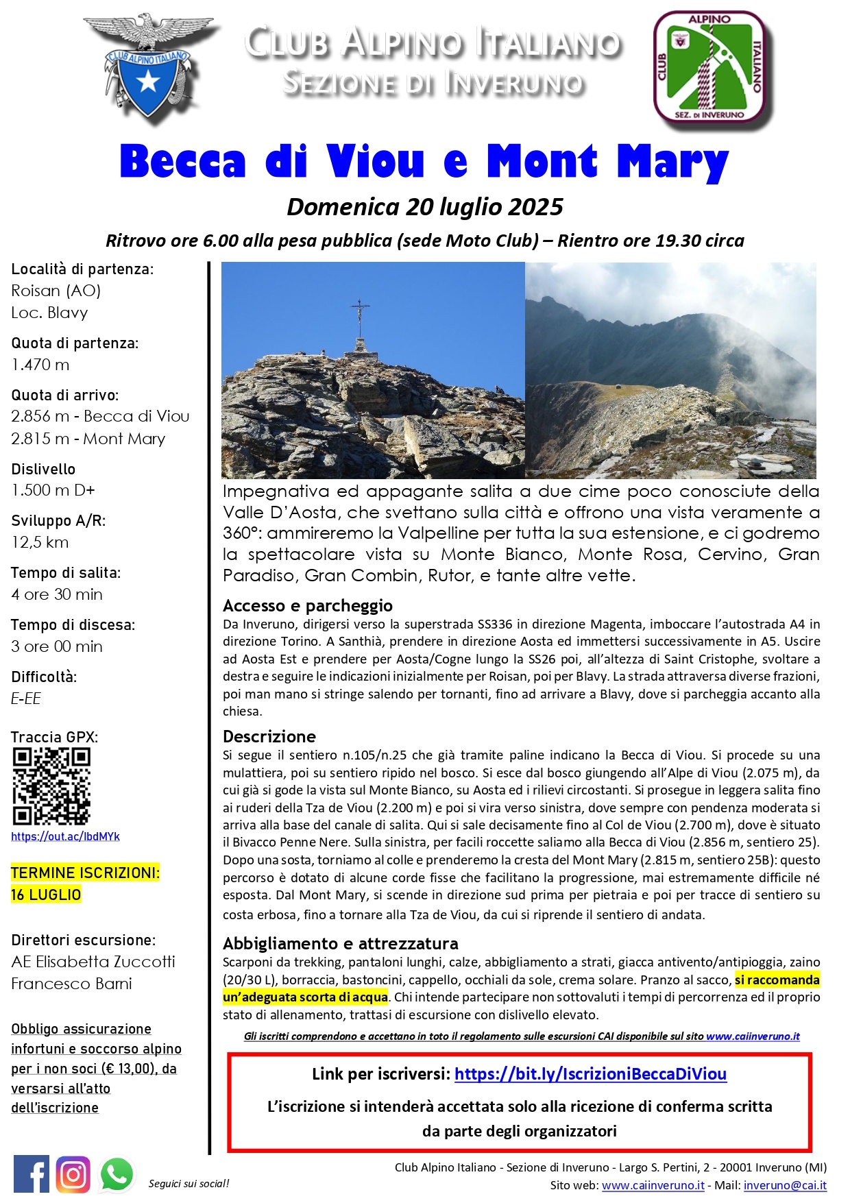 Becca di Viou e Mont Mary