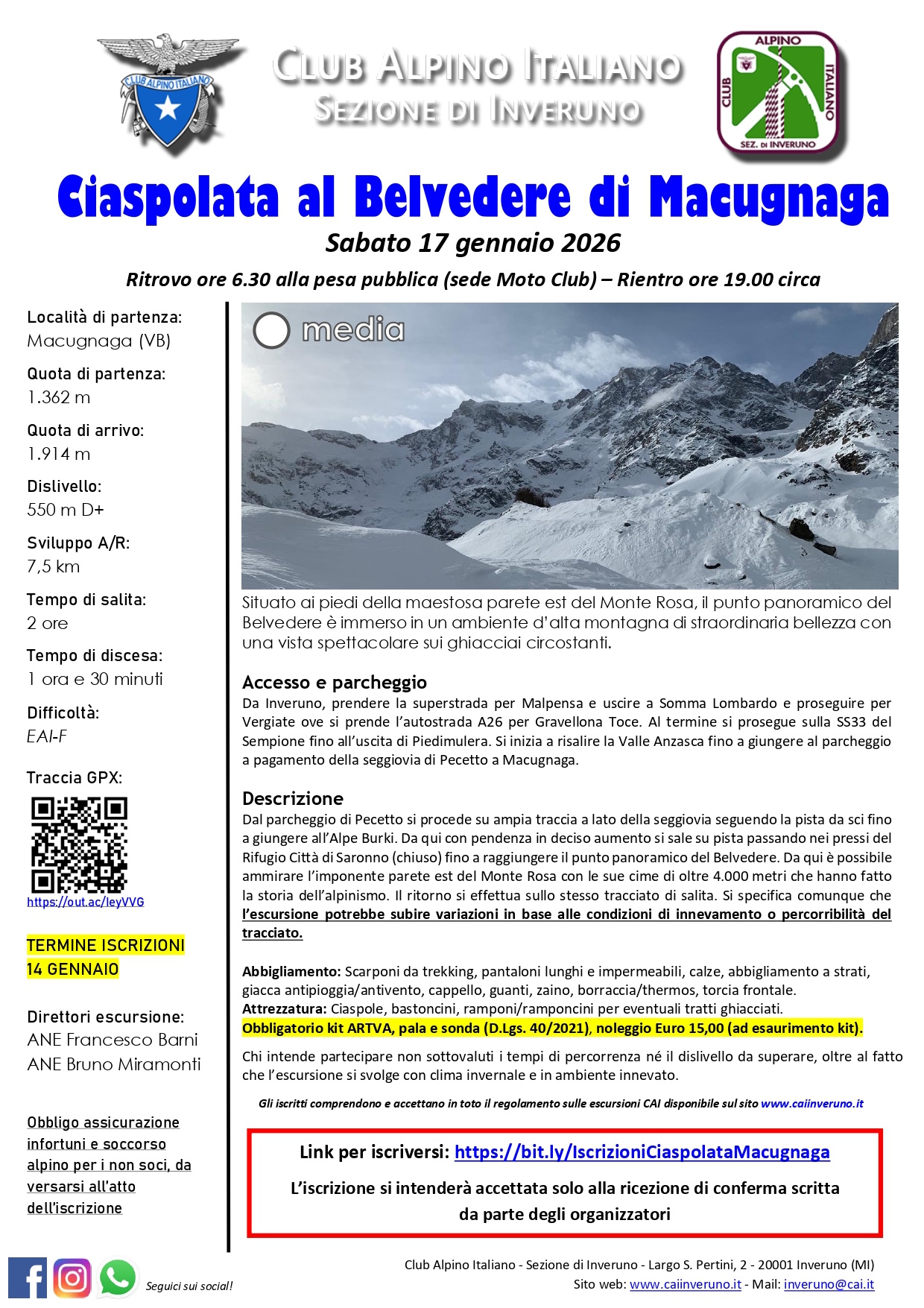 Ciaspolata Belvedere Macugnaga